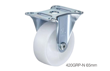 ハンマーキャスター 汎用タイプ 420GRP (φ65～75)(プレート式・固定)(三価クロメート)